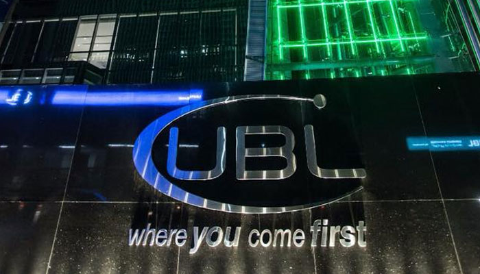 This image shows the logo of UBL at the building. — Facebook@UBL-United Bank Ltd/File