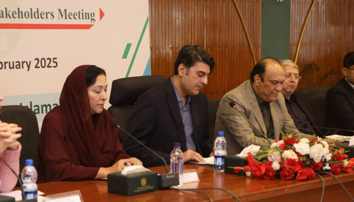 Coordinator to the Prime Minister on Health Dr Malik Mukhtar Ahmad Bharath (centre) attends the One Health Workforce Development Project Orientation and National Stakeholders’ Meeting at the Pak Secretariat Auditorium in Islamabad on February 19, 2025. — Facebook@tariq.mahmoodali