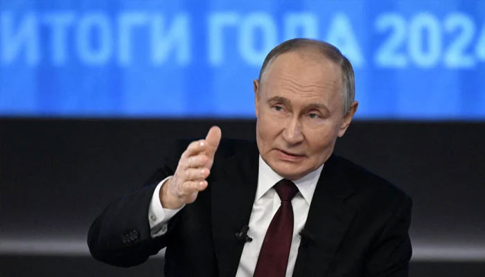Russian President Vladimir Putin holds his annual end-of-year press conference in Moscow on December 19, 2024. —AFP