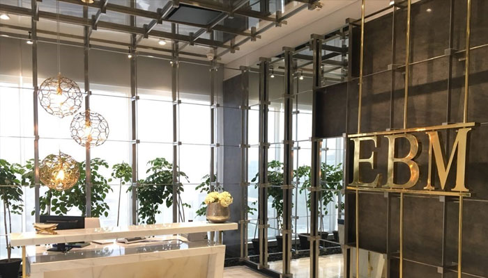 EMB logo can be seen in EBMs Office. —Limkedin@EBM/File