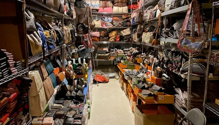 A representational image showing various hand bags inside a shop. — AFP/File