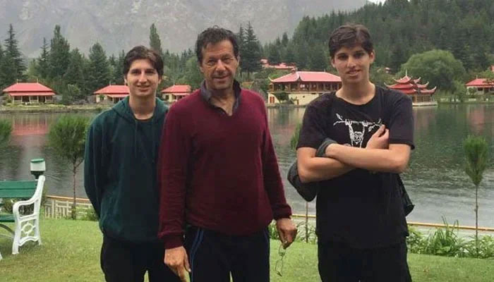 PTI founder Imran Khan pictured with his sons, Sulaiman and Qasim. — Facebook@Imran Khan/File