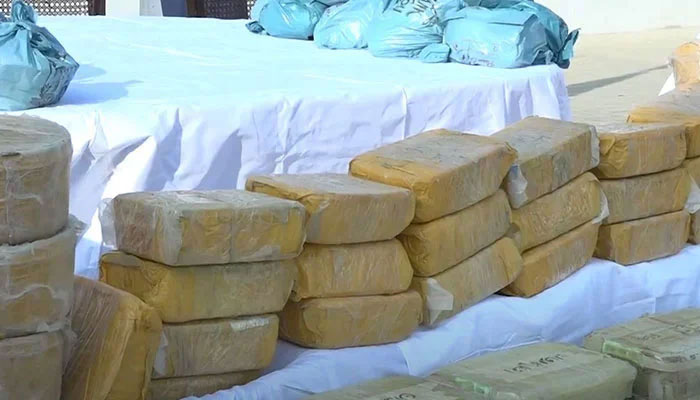 A representational image of seized drugs. — Screengrab via YouTube@PakistanNavy/File