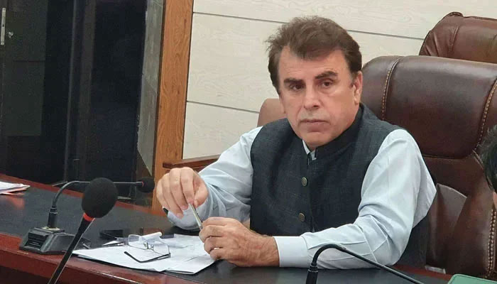 Commissioner Peshawar Division Riaz Khan Mehsud chairs a meeting on April 24, 2024. — Facebook@Commissioner Peshawar Division, Peshawar