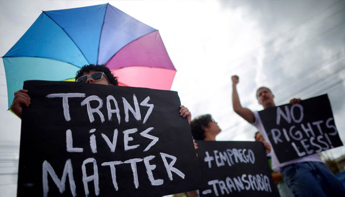 A protest in front of the US embassy in Brasilia, Brazil, on 29 January 2025. —Reuters