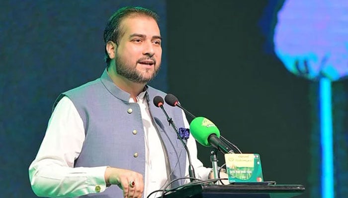 Provincial Minister for Livestock and Agriculture Syed Ashiq Hussain Kirmani addresses an event on October 29, 2024. — Facebook@Syed.Ashiq.Kirmani