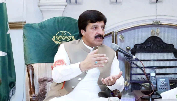 Governor Punjab Sardar Saleem Haider Khan speaks during a meeting at Governor House in this image taken on May 27, 2024. — Facebook@Sardar Saleem Haider Khan