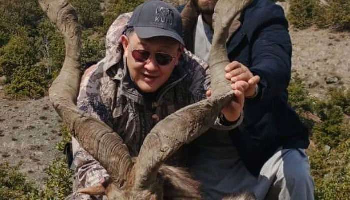 Alexey Kim, a Russian national, who hunted a markhor.— Facebook@imranthetrekker/File