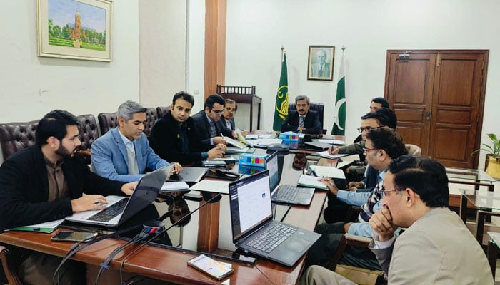 This image shows the Punjab Higher Education Commission (PHEC) meeting, image released on February 20, 2025. — Facebook@punjabhecofficial