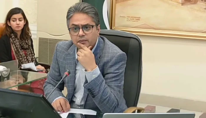 Deputy Commissioner Lahore Syed Musa Raza chairs a meeting at his office on January 26, 2025. — Screengrab via Facebook@dclahoreofficial