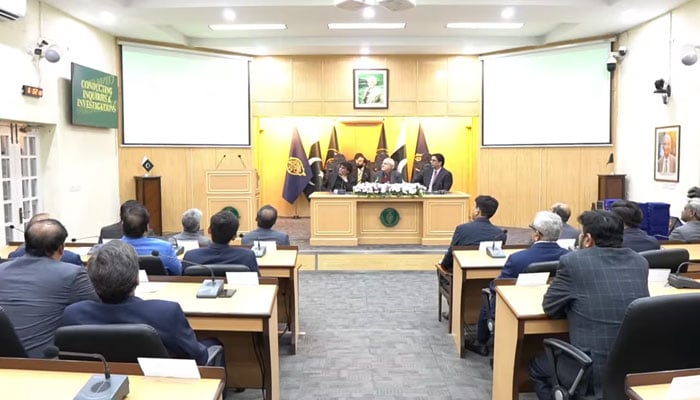 A view of the passing out ceremony for the training course of SDEOs at the prestigious PAS campus of the Civil Services Academy (CSA) in Lahore on March 2, 2025. — screengrab via Facebook@PERAOfficial