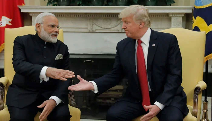 Indian Prime Minister Narendra Modi (left) greeted by US President Donald Trump in the Oval Office at the White House in Washington. — Reuters/File