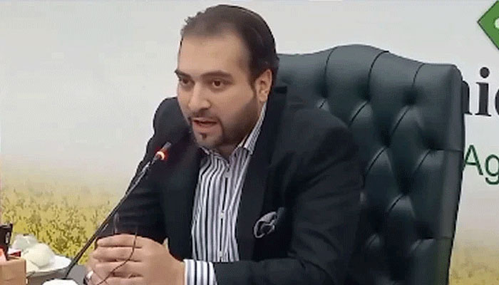 Provincial Minister for Agriculture and Livestock Syed Ashiq Hussain Kirmani speaks at a session in this still taken on June 5, 2024. — Facebook@AgriDepartment
