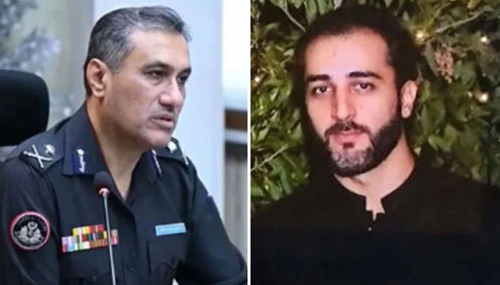 This collage shows Sindh police chief Ghulam Nabi Memon (left) and the main suspect in the Boat Basin assault case, Shahzain Marri (right). — Facebook@SindhPolice/X@smarribaloch/File