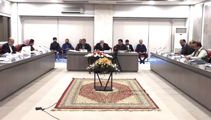 The Standing Committee of the National Assembly on Law and Justice, being presided over by Chairman Chaudhry Mahmood Bashir Virk on March 4, 2025. —Facebook@NationalAssemblyOfPakistan