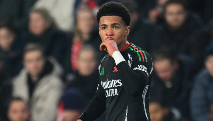Arsenals Ethan Nwaneri gestures during match. —AFP/File
