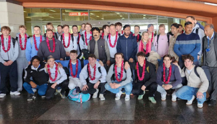 Germanys Junior team arrived in Pakistan, where they were received by PHF officials at the airport, March 5, 2025.— Instagram@asiahockey