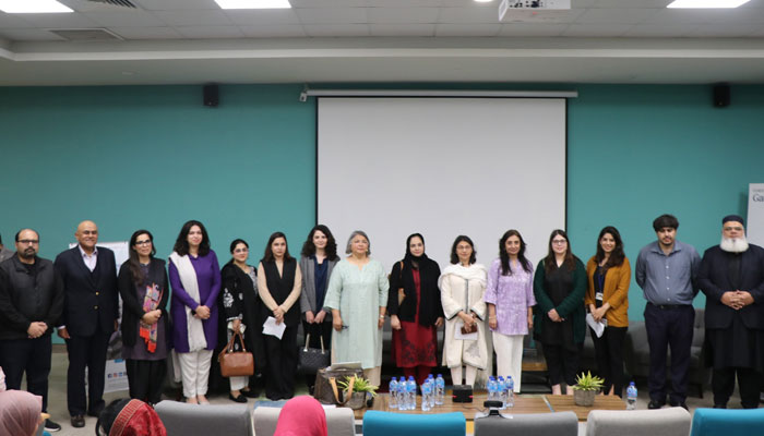 Participants pose for a group photo at the launching ceremony of the Femtech Innovation Hub for Pakistan (FIHP) at LUMS, in collaboration with the LUMS (LCE) on March 3, 2025. — Facebook@lumscentreforentrepreneurship