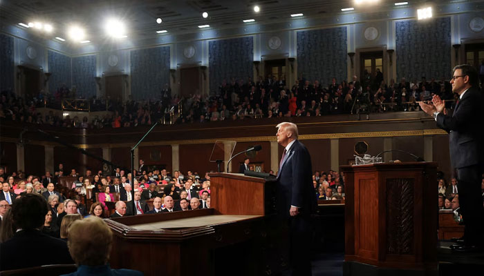 US President Donald Trump addresses a joint session of Congress at the US Capitol on March 04, 2025 in Washington, DC.—Reuters