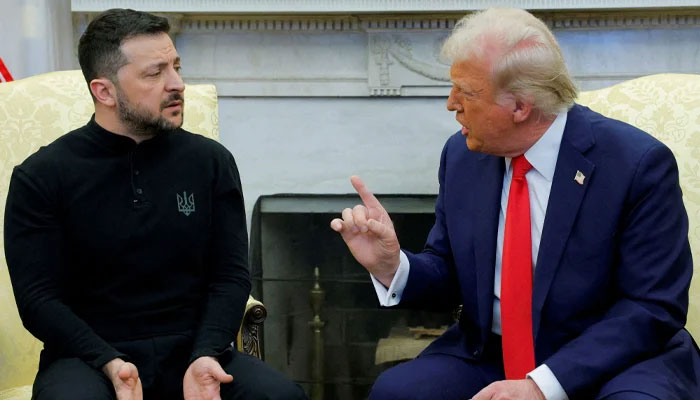 US President Donald Trump (right) meets with Ukrainian President Volodymyr Zelenskiy at the White House in Washington, DC, US, February 28, 2025. — Reuters