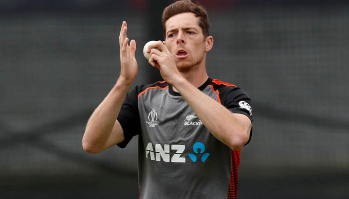 New Zealands allrounder Mitchell Santner during nets. — Reuters/File