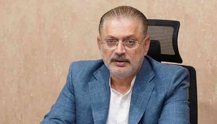 Sindh Information Minister Sharjeel Inam Memon speaks during a meeting on April 28, 2024. — Facebook@SharjeelInamMemon63