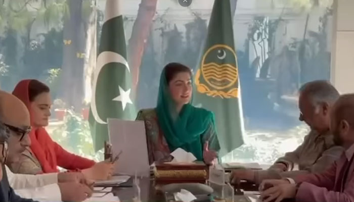 Punjab Chief Minister Maryam Nawaz chairing a meeting on the improvement of health sector in the province on March 6, 2025. — Facebook@TheMaryamNSharif