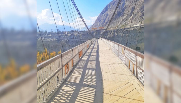 This image shows  Danyore Bridge in Gilgit. — Instagram@hunzapk/File