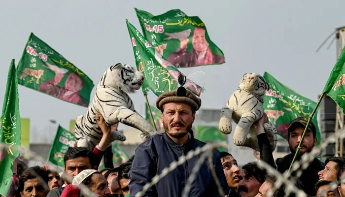 Supporters of the Pakistan Muslim League Nawaz party attend a rally on January 22, 2024. — AFP