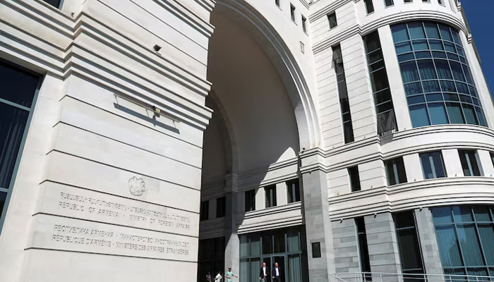 A general view shows the headquarters of Armenias Foreign Ministry in Yerevan, Armenia, September 20, 2023.—Reuters