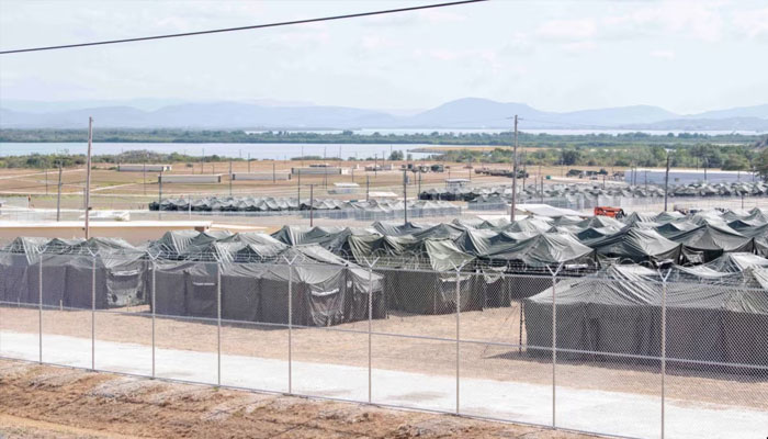 Tents for detained migrants are seen at the US’s Guantanamo Bay naval station, Cuba, on February. 21, 2025. —Reuters