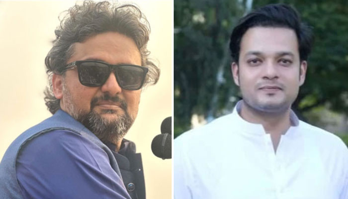 This collage shows  Pakistan Tehreek-e-Insaf (PTI) leaders Faisal Javed Khan (left) and Wasiq Qayyum Abbasi (right). —  Facebook@ptifaisaljavedkhan/X@WasiqQAbbasi/File