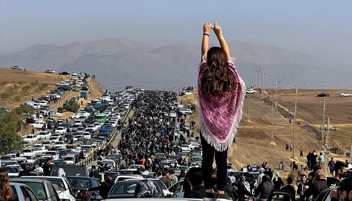 A woman protesting in Iran.— AFP/File