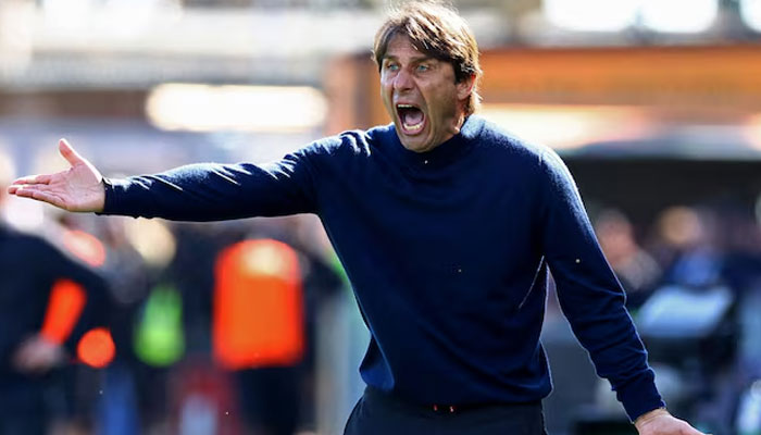 Napoli coach Antonio Conte reacts during the match, March 16, 2025. —Reuters