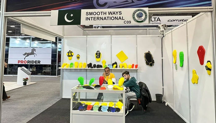 Venders can be seen at a stall at the Motobike Fair Istanbul on March 12, 2025. — Facebook@PakinIstanbul