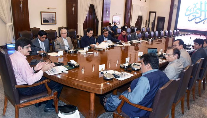 Sindh Chief Minister Syed Murad Ali Shah presides over a review meeting on the School Education Department at CM House on March 17, 2025. — Facebook@SindhCMHouse