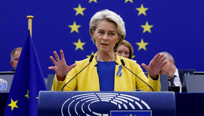 European Commission President Ursula von der Leyen delivers state of the European Union address to the European Parliament, in Strasbourg, France, September 14, 2022. —Reuters