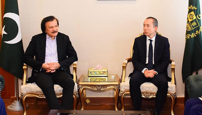 Special Assistant to Prime minister Haroon Akhtar khan called on a meeting with CEO of Suzuki, Hiroshi Kawamura in Islamabad on March 18, 2025.—PID