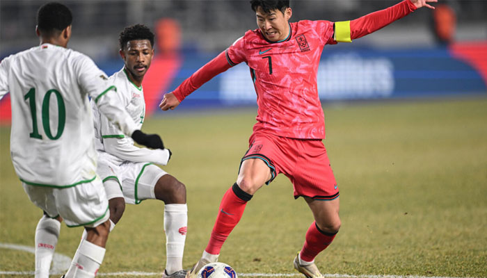 South Korean players playing against Oman in World Cup qualifying on Thursday. — AFP/File
