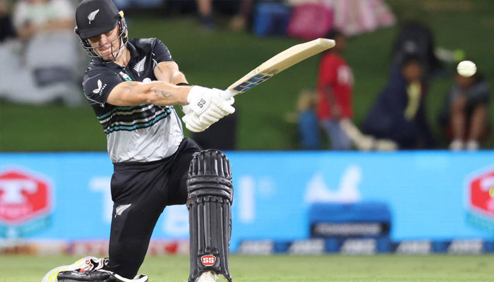 New Zealand’s Finn Allen bats during the fourth Twenty20 international. —AFP/File