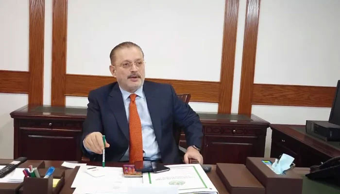 Sindh Senior Minister for Information and Transport Sharjeel Inam Memon chairs a meeting on December 19, 2024. — Screengrab via Facebook@SharjeelInamMemon63