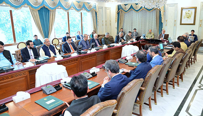 Prime Minister Muhammad Shehbaz Sharif chairs the Federal Cabinet Meeting on March 26, 2025. — PID