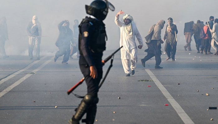 A representational photo of clash between police and protesters. —AFP/File