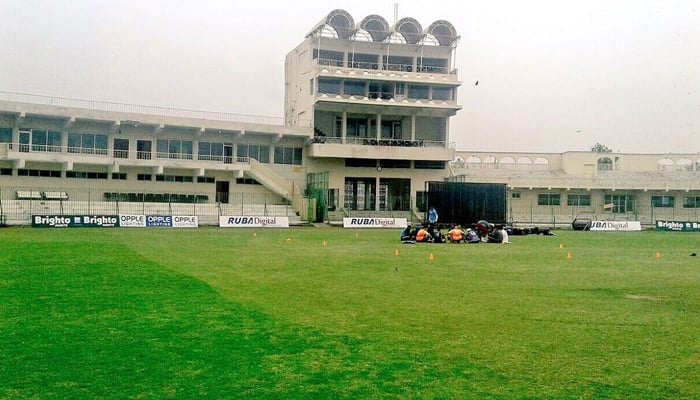 A pre-renovation picture of Arbab Niaz Stadium. —X@JAfridi10/File