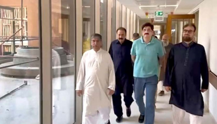 Sindh Chief Minister Syed Murad Ali Shah visits Indus Hospital at Korangi Crossing in Karachi on March 30, 2025. — PPI