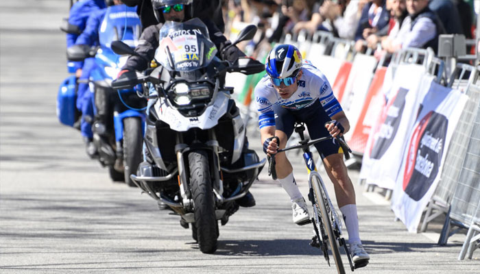 Team Boras Primoz Roglic rides in a solo breakaway during the seventh and final stage of the Tour of Catalonia. —AFP/File