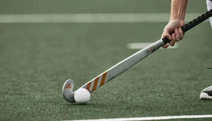 The representational image of a hockey stick and ball. — APP/File