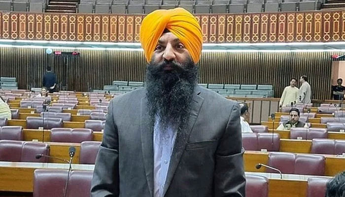 Punjab’s Minister for Minority Affairs, Ramesh Singh Arora speaks in National Assembly.— Radio Pakistan/File