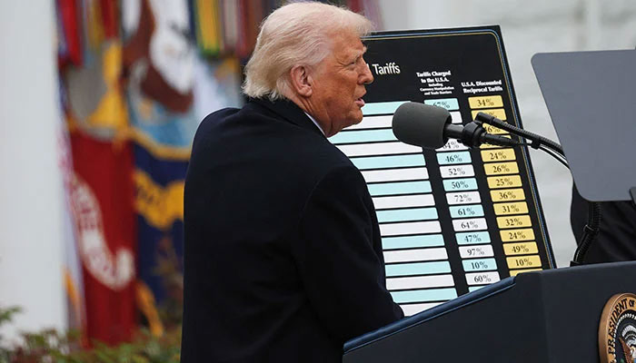 US President Donald Trump delivers remarks on tariffs in the Rose Garden at the White House in Washington, DC, US, April 2, 2025. — Reuters