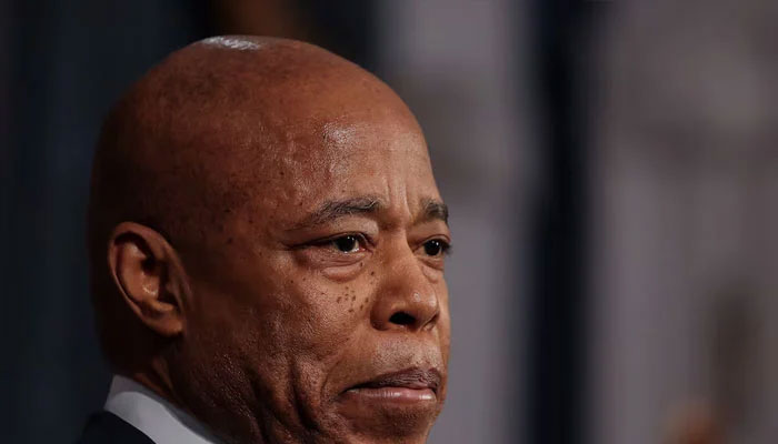 New York City Mayor Eric Adams looks on during a press conference at City Hall in Manhattan in New York City, March 24, 2025.—Reuters